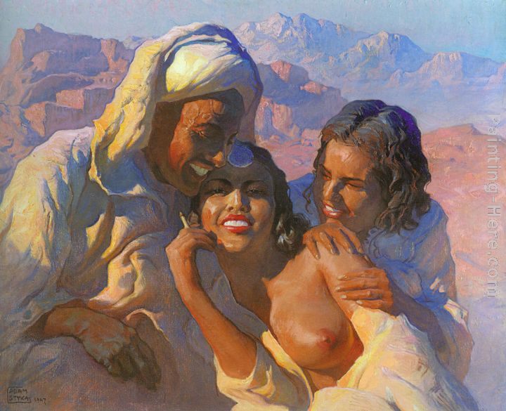 Adam Styka Le Rendez-Vous au coucher du soleil